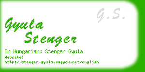 gyula stenger business card